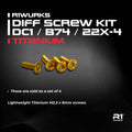 R1WURKS Diff Screw Kit, Titanium, 4 Pack (Fits DC1 / B74 / 22X-4)