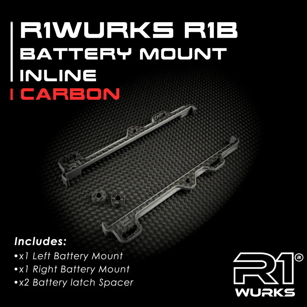 R1WURKS R1B Battery Mount, Inline, Carbon Fiber