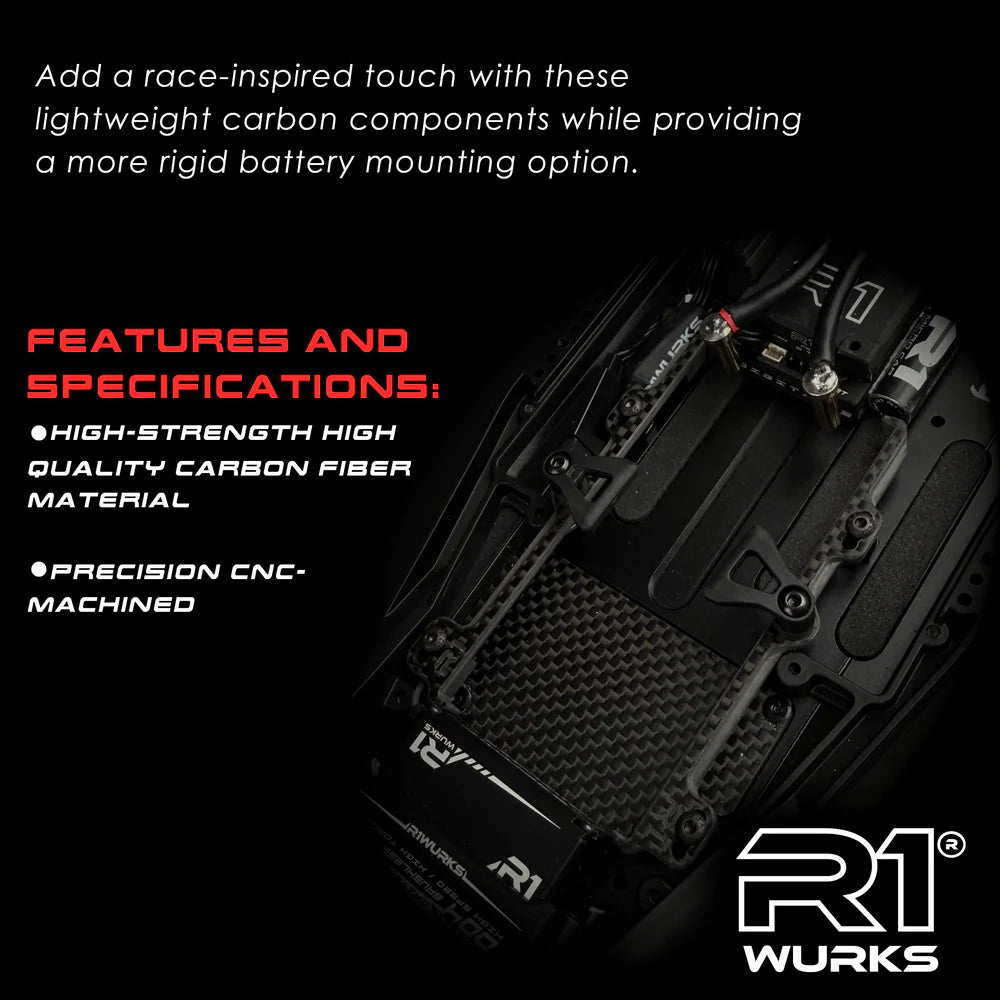 R1WURKS R1B Battery Mount, Inline, Carbon Fiber