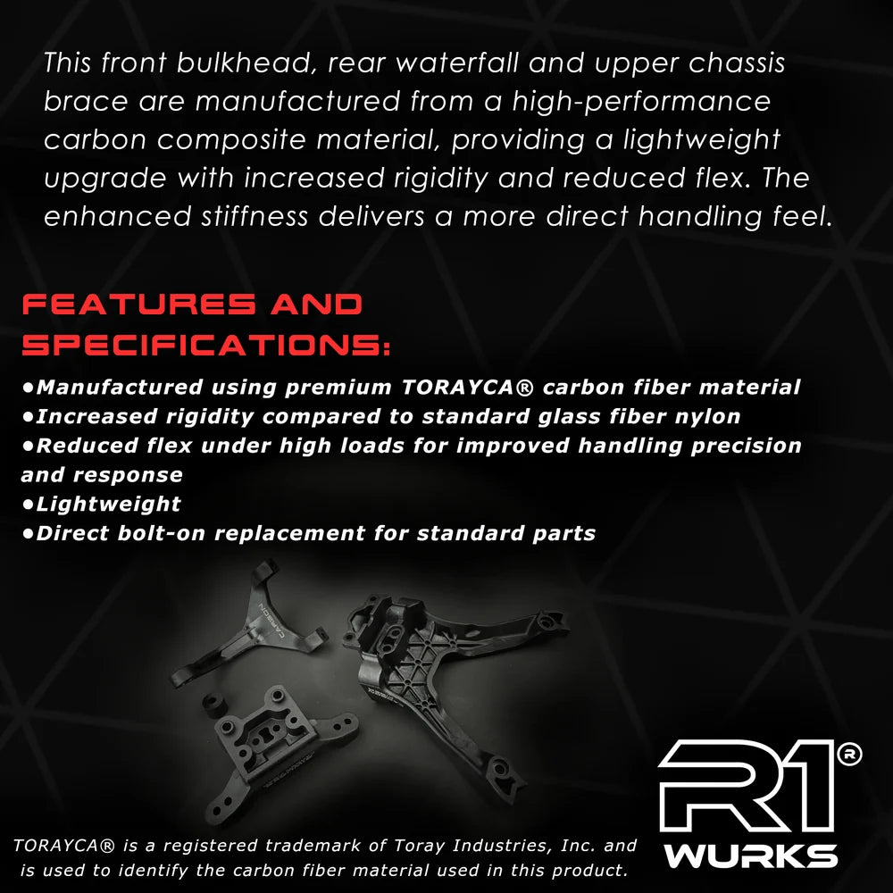 R1B Carbon Front Chassis Brace and Bulkhead
