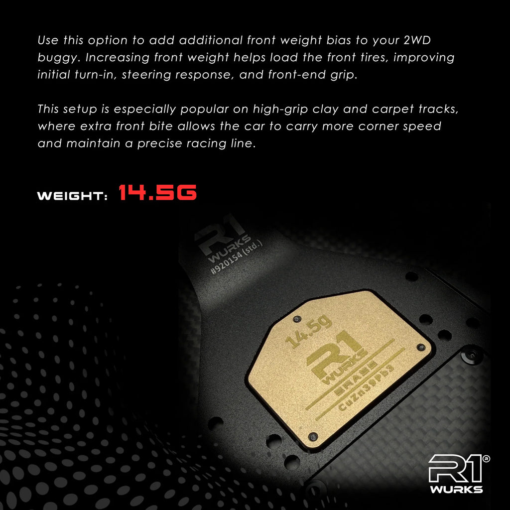 R1WURKS R1B Brass Servo Weight Plate (14.5g)
