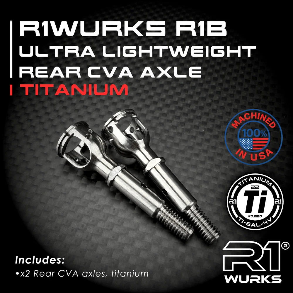 R1WURKS R1B Ultra Lightweight Rear CVA Axle, Titanium