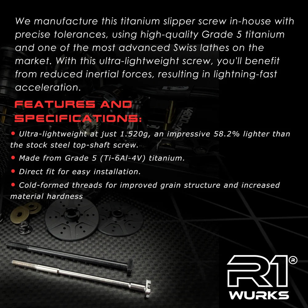 R1WURKS R1B Ultra-Lightweight Top Shaft Screw, Titanium