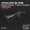 R1WURKS R1B Rear Wing, 7 Inch, Clear, Pre-Cut, Thick
