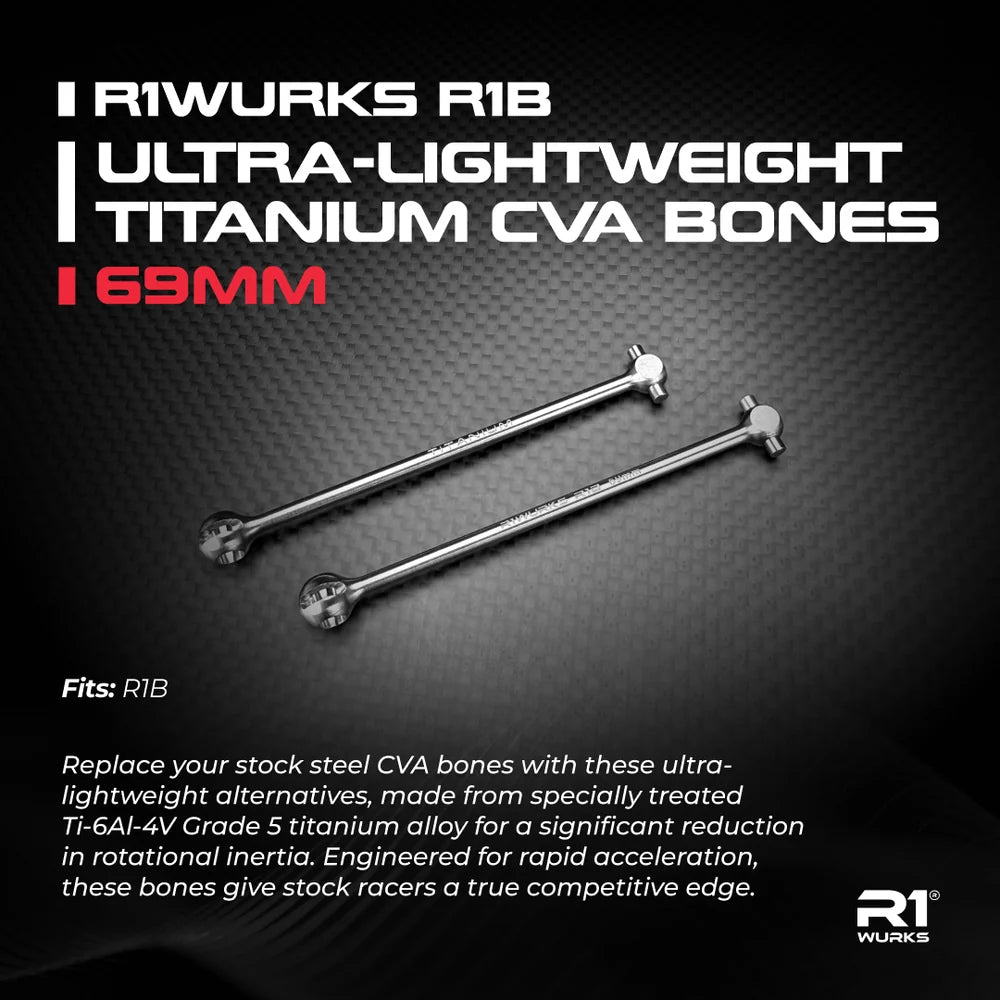 R1WURKS R1B Ultra-lightweight Titanium CVA Bones, 69mm