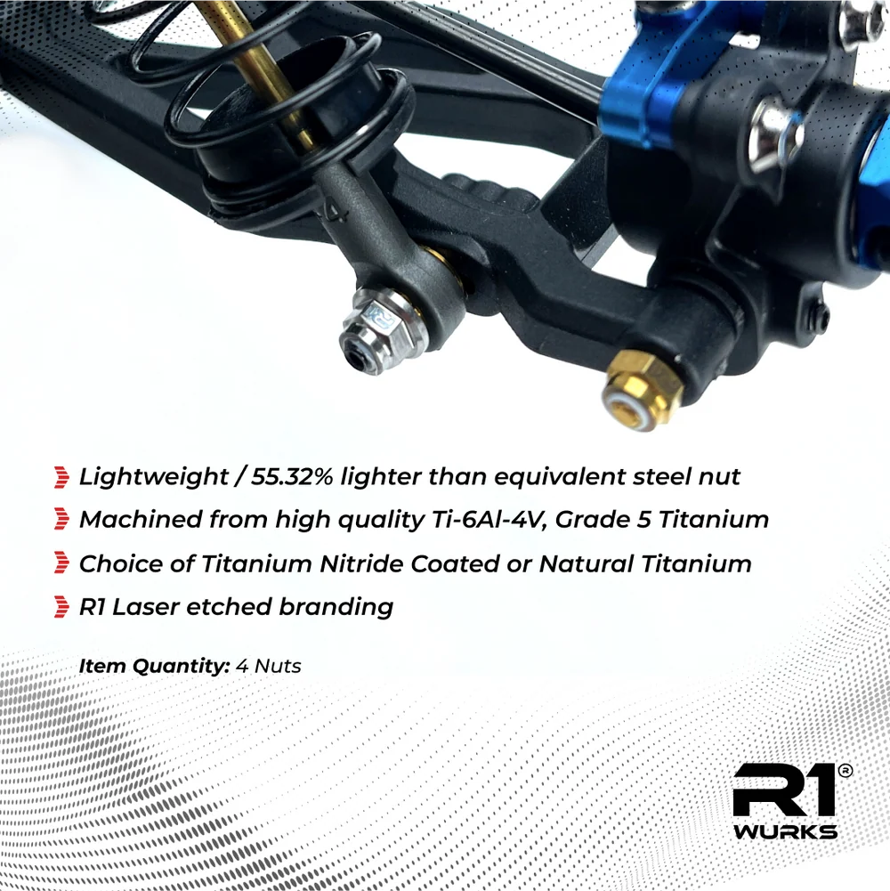 R1WURKS Titanium M3 Flange Locknuts