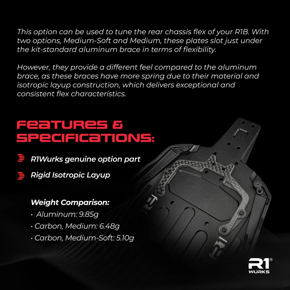 R1WURKS R1B Chassis Brace, Rear, Carbon Fiber