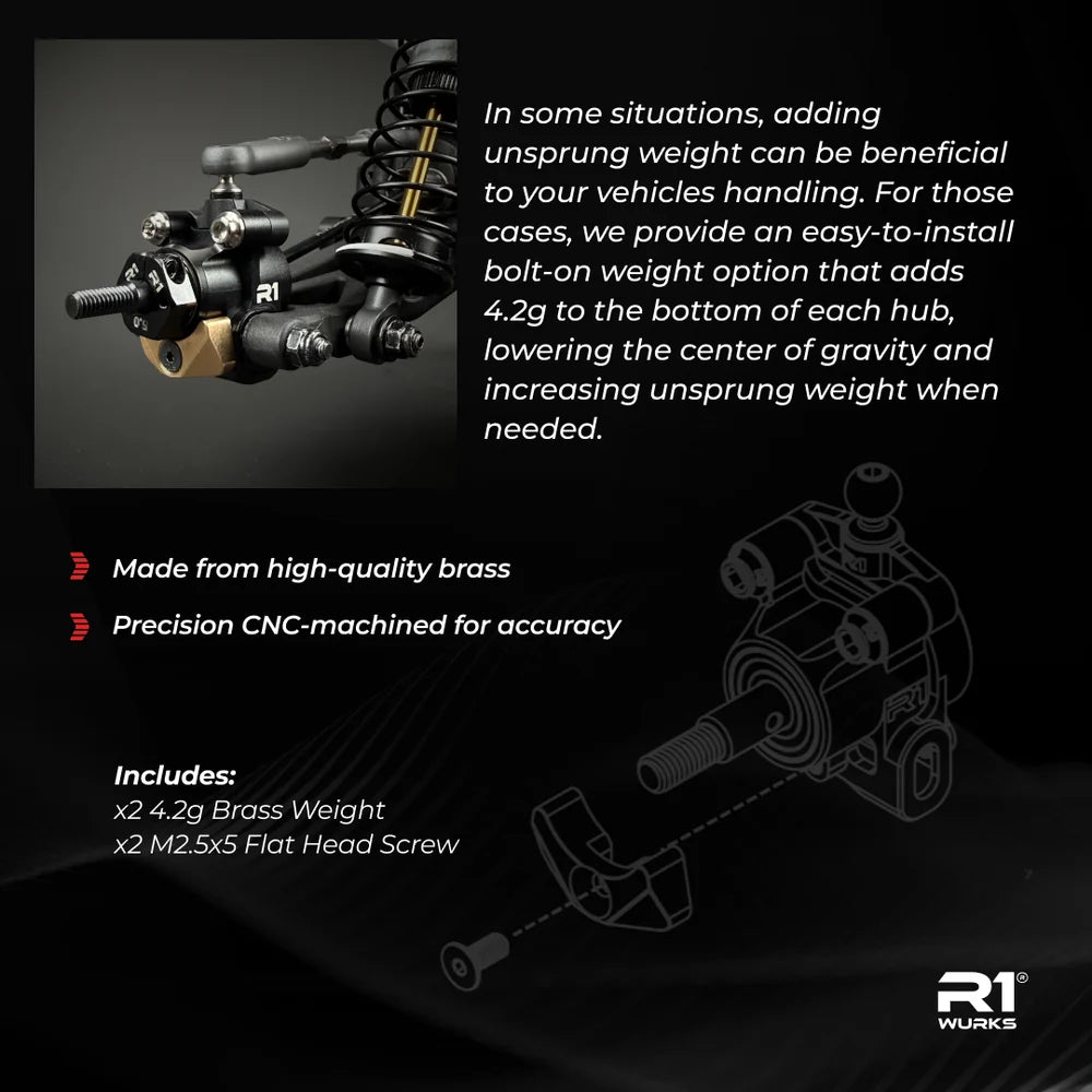 R1WURKS Rear Hub Weight Set (4.2g)