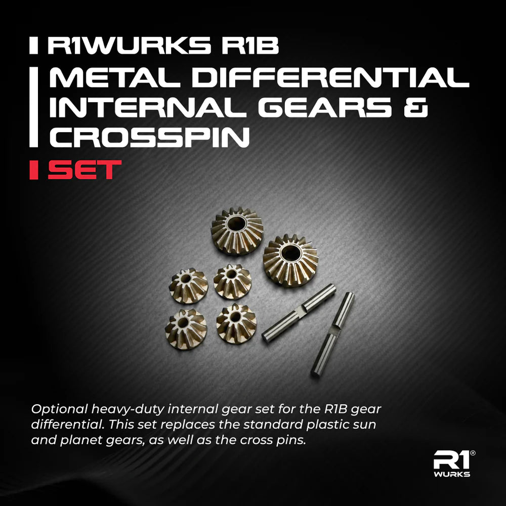 R1WURKS R1B Metal Differential Internal Gears and Crosspin Set