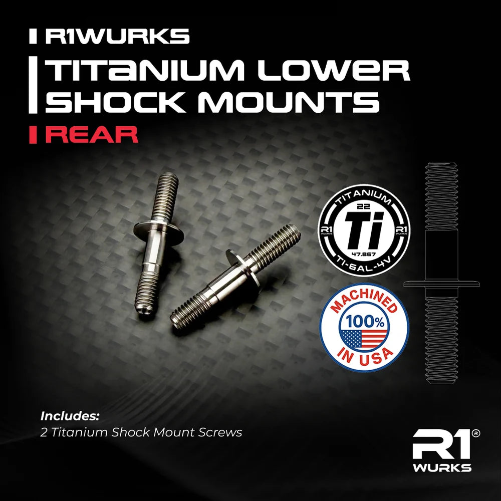 R1WURKS Titanium Lower Shock Mounts, Rear