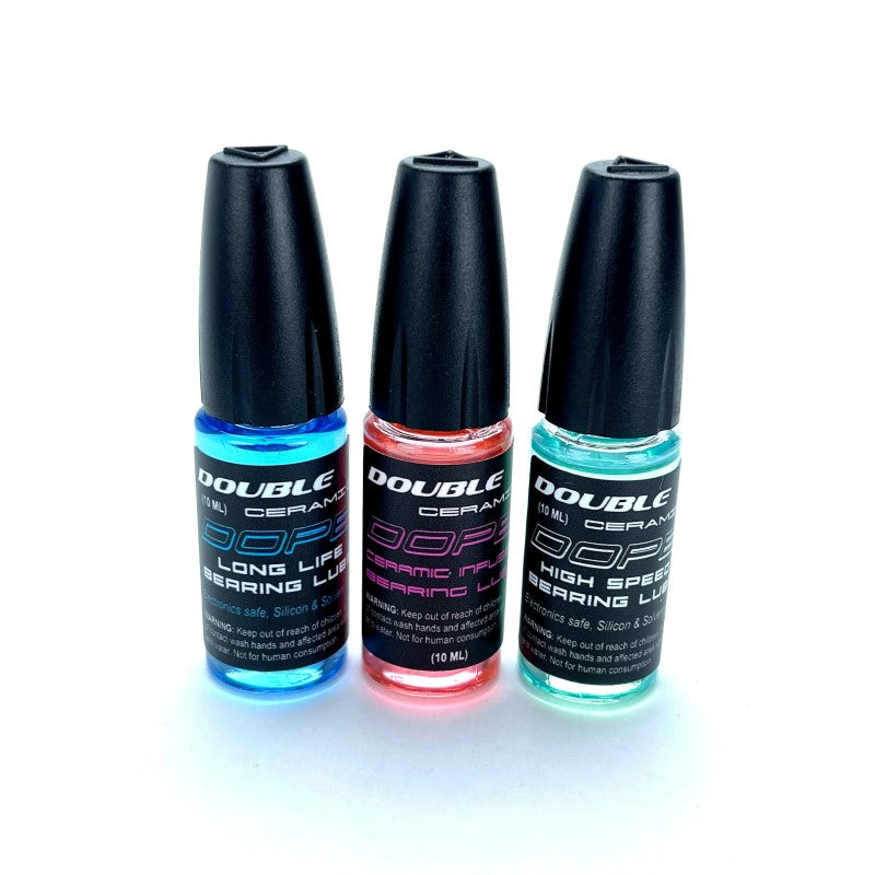 R1 Wurks – Double Ceramic – DOPE bearing lube bundle (3 – Teal, Pink and Blue)